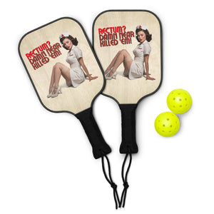 Rectum? Damn Near Killed 'Em! pickleball paddle set — sports and games collection