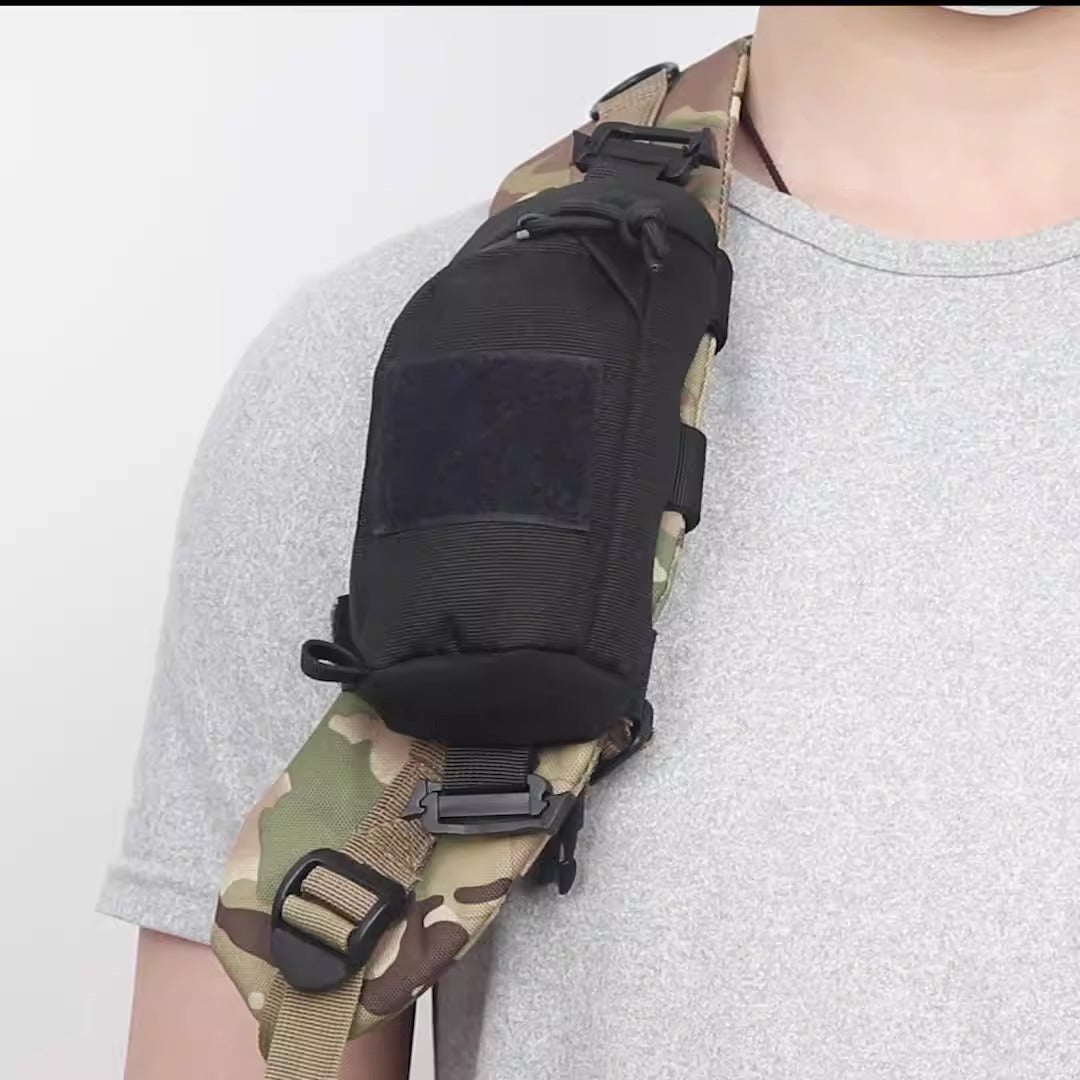 MEDBAG Tactical EDC MOLLE Pouch, Phone & Medical Bag, slim black MOLLE pouch on a backpack strap, photo 1
