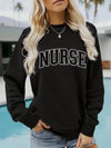 Nurse Collegiate Arch pullover sweatshirt, NURSE in bold collegiate arch lettering across the chest, photo 8