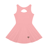 Caduceus women's open-back tennis dress in pink, front view