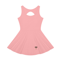 Caduceus women's open-back tennis dress in pink, front view