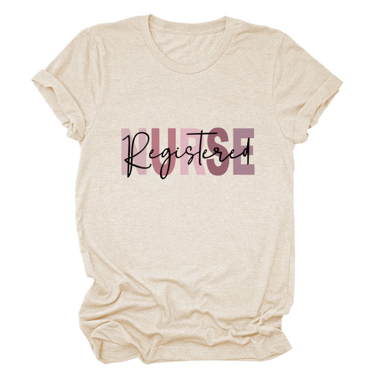 Registered Nurse Script T-Shirt, Registered in script over NURSE in block letters, photo 4