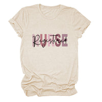 Registered Nurse Script T-Shirt, Registered in script over NURSE in block letters, photo 4
