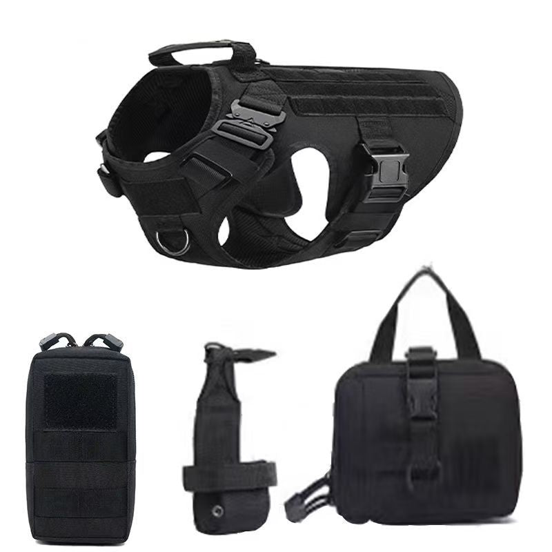 Tactical Dog Harness Vest Set with Medical Bag, tactical dog harness set with collar, leash and pouches, photo 5