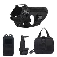 Tactical Dog Harness Vest Set with Medical Bag, tactical dog harness set with collar, leash and pouches, photo 5