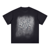 Skilled, Medically Necessary, Mildly Sarcastic washed black t-shirt, front with the anatomical Monkey bike print
