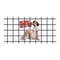 Rectum? Damn Near Killed 'Em! Beach Towel White Tile, 30x60 flat view