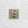 Nurse of Many Layers canvas print, 12×12 inch, hung on a painted brick wall