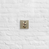 Nurse of Many Layers canvas print, 6×6 inch, hung on a painted brick wall