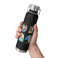 Geo-Retro Nurse Copper Vacuum Insulated Bottle in black, 22oz front view