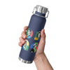 Geo-Retro Nurse Copper Vacuum Insulated Bottle in navy, 22oz front view