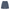 Caduceus unisex loose raw-edge shorts in jeans blue, back view with pocket print