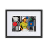 Retro-Astro Geo Nurse Matte Paper Framed Poster With Mat in black