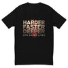 Harder Faster Deeper, CPR Saves Lives men's fitted t-shirt in black, flat front view