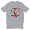 Trust Me I'm a Doctor: Spread Your Cheeks Fitted T-Shirt in heather grey, front view