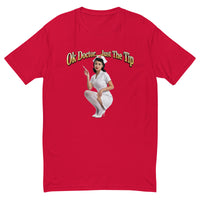 Just The Tip Fitted T-shirt in red, front view