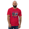 Emergency Department: Run Toward the Chaos fitted t-shirt in red, front view
