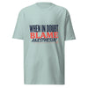 When In Doubt, Blame Anesthesia! Men’s Premium Heavyweight Tee in agave, front view