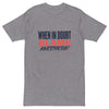 When In Doubt, Blame Anesthesia! Men’s Premium Heavyweight Tee in carbon grey, front view