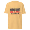 When In Doubt, Blame Anesthesia! Men’s Premium Heavyweight Tee in vintage gold, front view