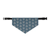Chief of Cuddles Caduceus Pet Bandana Collar, size L, steel-blue bandana with a caduceus pattern on an adjustable black collar