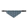 Chief of Cuddles Caduceus Pet Bandana Collar, size S, steel-blue bandana with a caduceus pattern on an adjustable black collar
