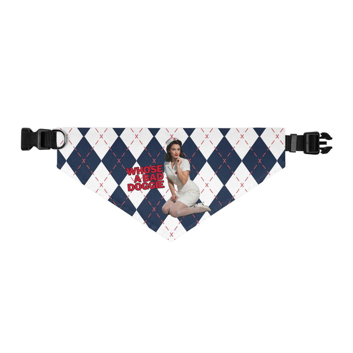 Whose a Bad Doggie Pet Bandana Collar, xl front view