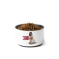 Whose a Bad Doggie stainless steel pet bowl, 18 oz, front view