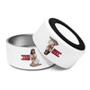 Whose a Bad Doggie stainless steel pet bowl, 32 oz, front view