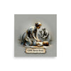 CPR Saves Lives Photo Poster, 14 by 14 inch luster print of a vintage nurse giving chest compressions, in a room setting