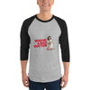 Whose a Bad Doctor? with Nurse Nancy 3/4 Sleeve Raglan in heather grey/black, front view