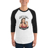 Hire a Dentist: Deep & Dirty 3/4 Sleeve Raglan in white/black, front view