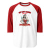 Hire a Dentist: Deep Cavity Searches 3/4 Sleeve Raglan, red front view