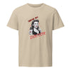Trust Me I'm a Doctor Unisex Organic T-shirt in desert dust, front view