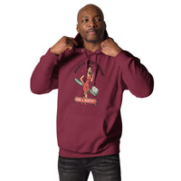 Hire a Dentist: Excessive Mastication Unisex Hoodie in maroon, front view