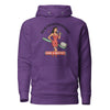 Hire a Dentist: Excessive Mastication Unisex Hoodie in purple, front view