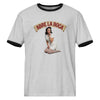 Abre La Boca Unisex Ringer T-shirt in heather gray / black, front view