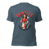 Dentist We Love It When You Open Wide Unisex T-shirt in heather slate, front view