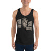 Still Here, Still Ticking anatomical heart tank top in black, front view