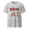 Rectum? Damn Near Killed 'Em! V-Neck T-Shirt in athletic heather, front view
