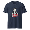 Hire a Dentist Unisex Short Sleeve V-Neck T-Shirt in navy, front view