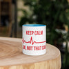 Keep Calm… OK, Not That Calm EKG Mug in blue, 11 oz front view