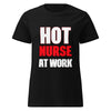 Hot Nurse at Work women's t-shirt in black, front view
