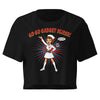 Go Go Gadget Nurse women's crop top in black, front view
