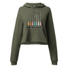Size Matters Crop Hoodie in military green, front view