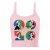 Vintage Geo-Nurse Women’s Tank Top in solid pink blend, front view