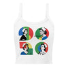 Vintage Geo-Nurse Women’s Tank Top in solid white blend, front view