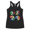 Retro Geo-Nurse Women's Racerback Tank in black, front view