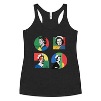 Retro Geo-Nurse Women's Racerback Tank in black, front view