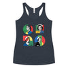 Retro Geo-Nurse Women's Racerback Tank in navy, front view